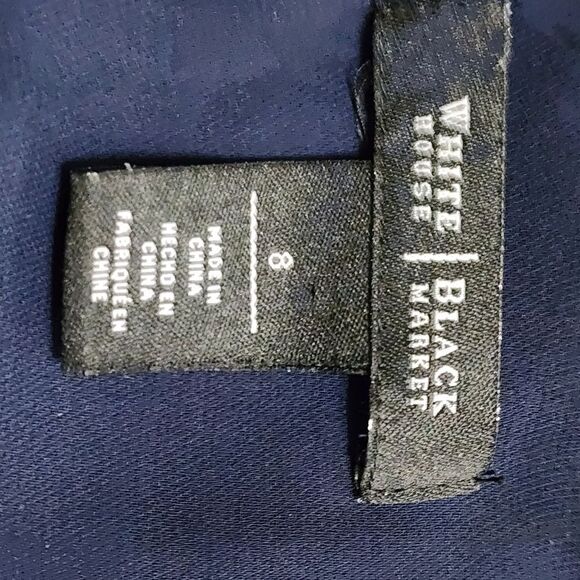 WHBM top Navy sheer asymmetrical layered tiered long sleeve Whimsigoth Fairy 8 - Picture 6 of 6